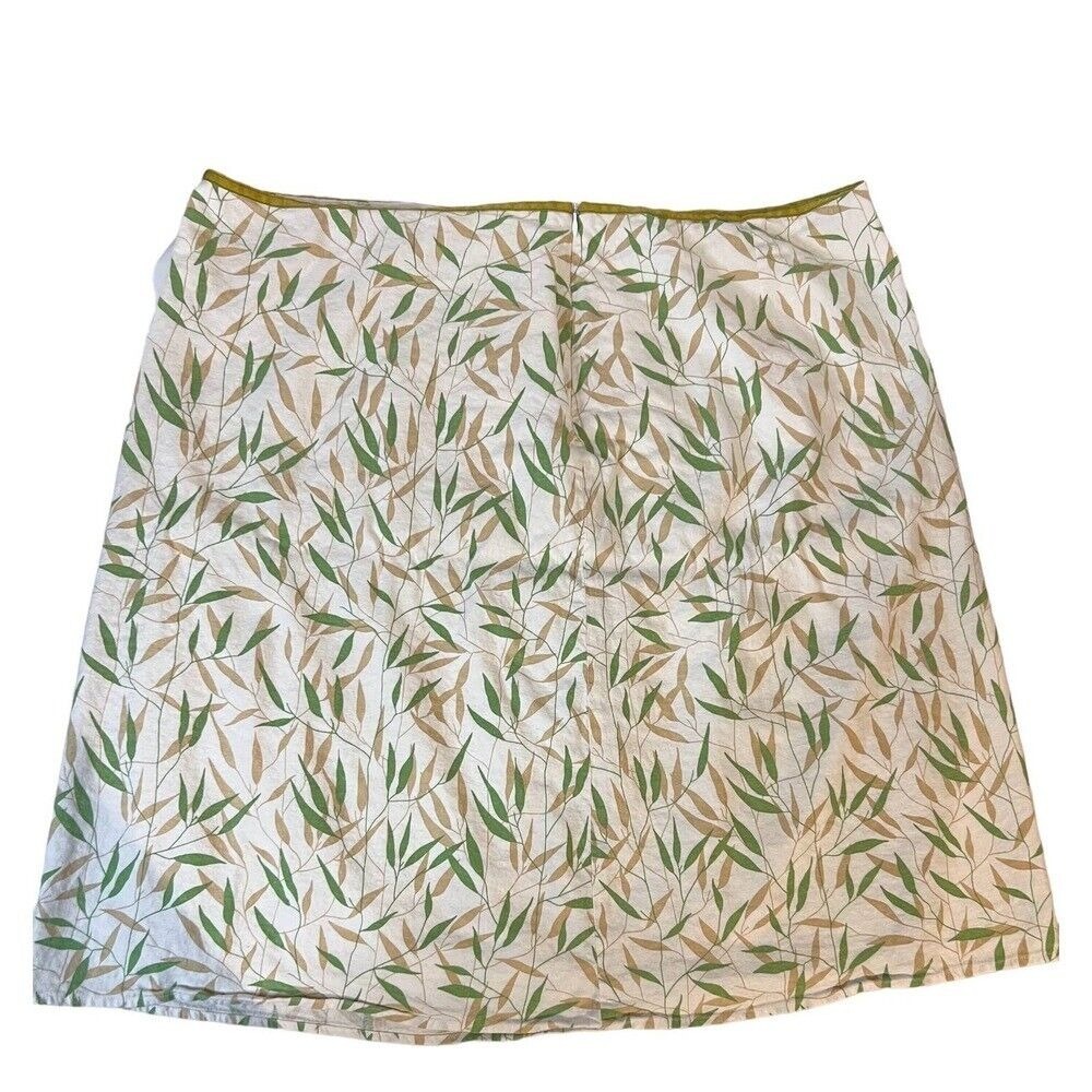 Cato's Women's Plus Size Mini Skirt 24W Lined Back Zip Green Tan Grass Summer